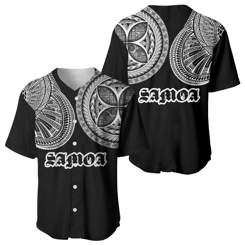 Samoa Traditional Tattoo Baseball Jersey Tribal Tatau Pattern LT03 - Polynesian Pride