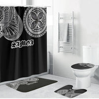 Samoa Traditional Tattoo Bathroom Set Tribal Tatau Pattern LT03 Bathroom Set (4 pcs) Black - Polynesian Pride