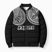 Samoa Traditional Tattoo Bomber Puffer Jacket Tribal Tatau Pattern LT03 Unisex Black - Polynesian Pride