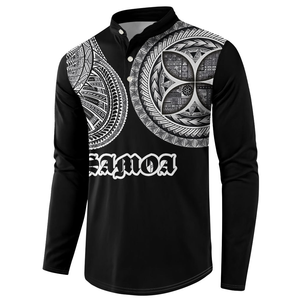 Samoa Traditional Tattoo Button Sweatshirt Tribal Tatau Pattern LT03 - Polynesian Pride
