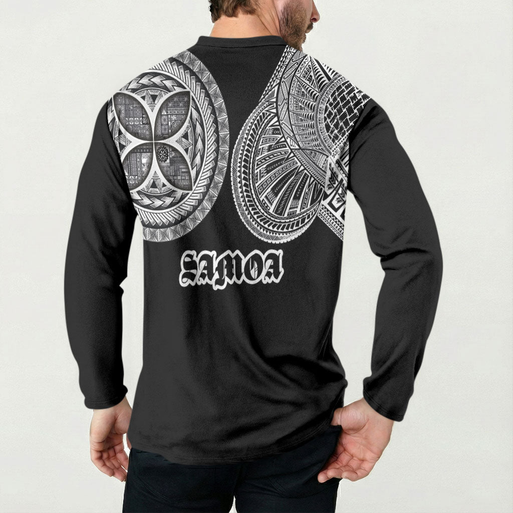 Samoa Traditional Tattoo Button Sweatshirt Tribal Tatau Pattern LT03 - Polynesian Pride