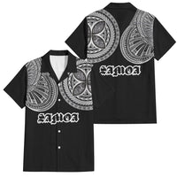 Samoa Traditional Tattoo Family Matching Tank Maxi Dress and Hawaiian Shirt Tribal Tatau Pattern LT03 Dad's Shirt - Short Sleeve Black - Polynesian Pride
