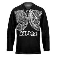 Samoa Traditional Tattoo Hockey Jersey Tribal Tatau Pattern LT03 Unisex Black - Polynesian Pride