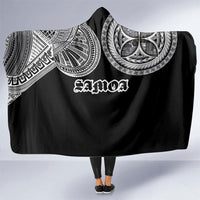 Samoa Traditional Tattoo Hooded Blanket Tribal Tatau Pattern LT03 One Size Black - Polynesian Pride