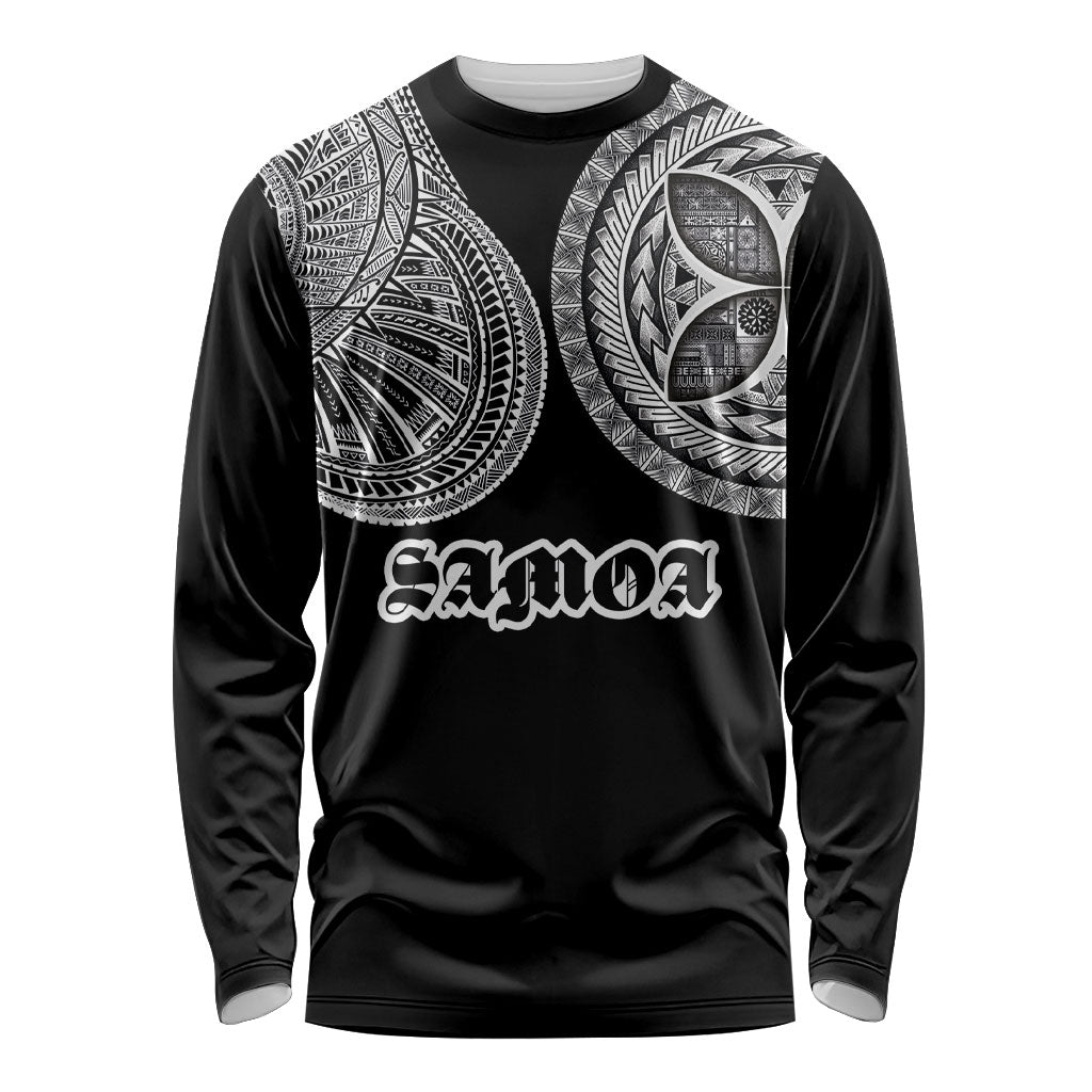 Samoa Traditional Tattoo Long Sleeve Shirt Tribal Tatau Pattern LT03 Unisex Black - Polynesian Pride
