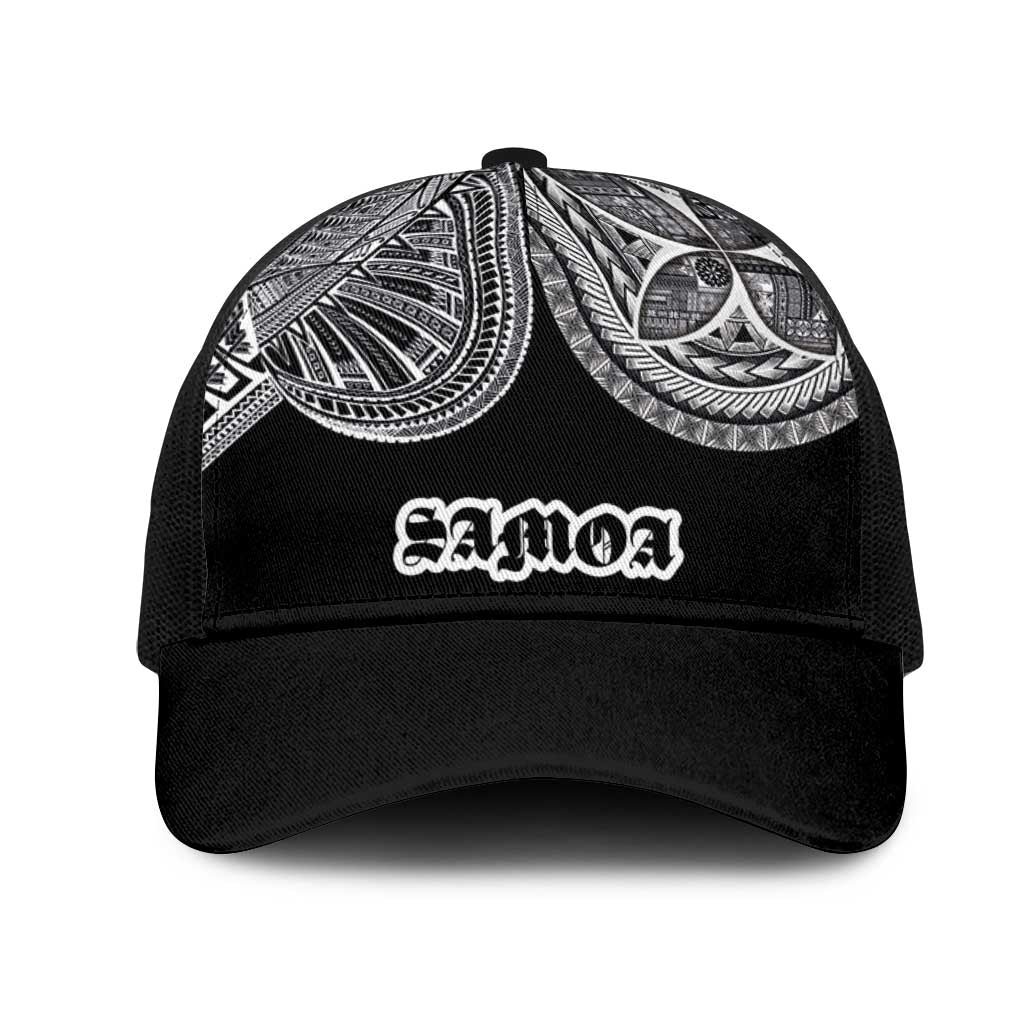 Samoa Traditional Tattoo Mesh Trucker Cap Tribal Tatau Pattern LT03 One Size Black Black - Polynesian Pride