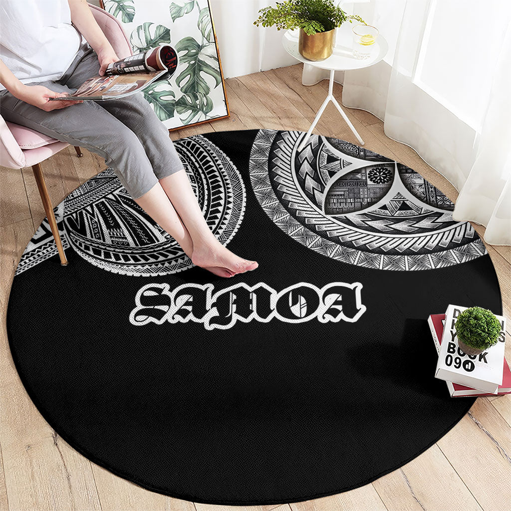 Samoa Traditional Tattoo Round Carpet Tribal Tatau Pattern LT03 - Polynesian Pride
