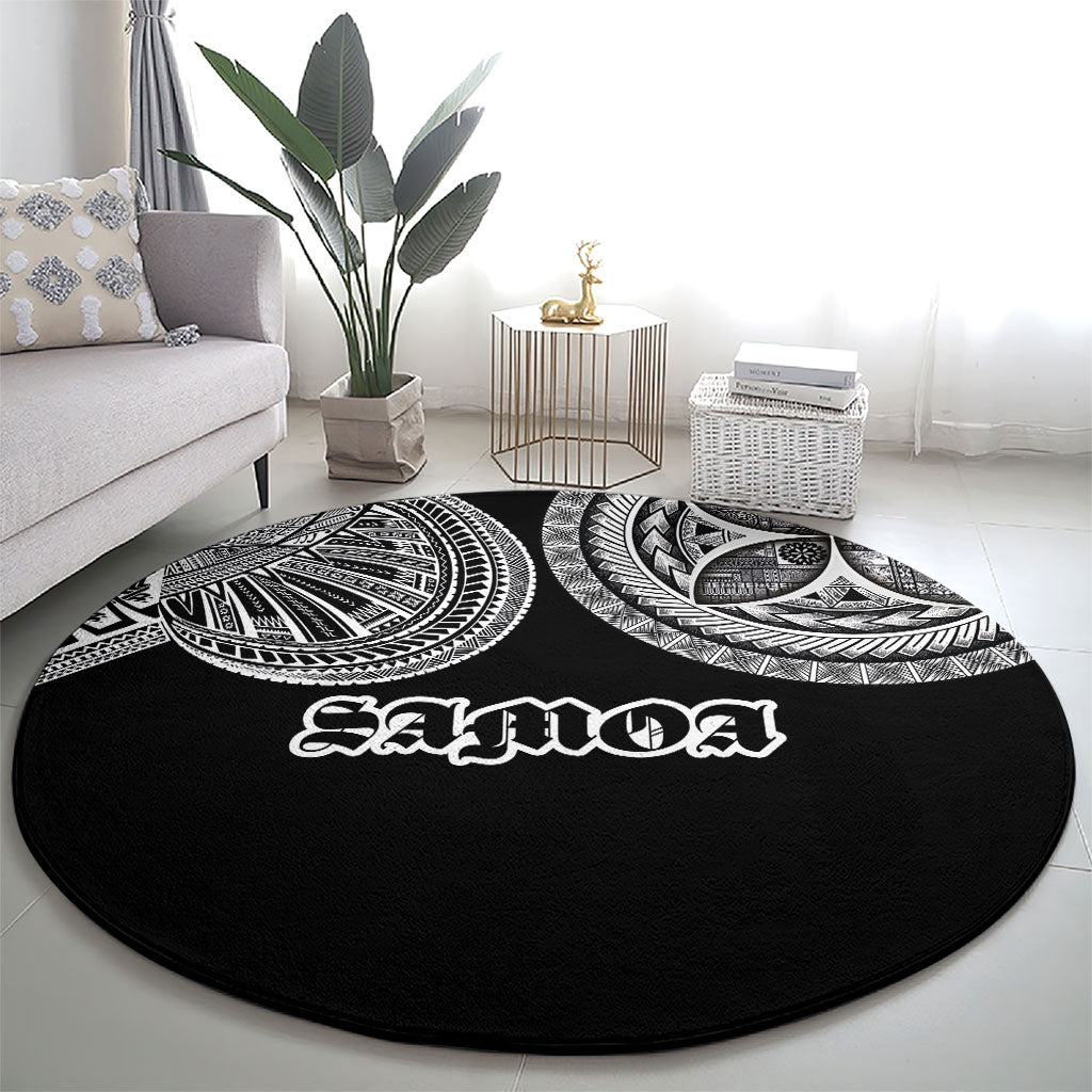 Samoa Traditional Tattoo Round Carpet Tribal Tatau Pattern LT03 - Polynesian Pride