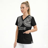 Samoa Traditional Tattoo Scrub Top Tribal Tatau Pattern LT03 - Polynesian Pride