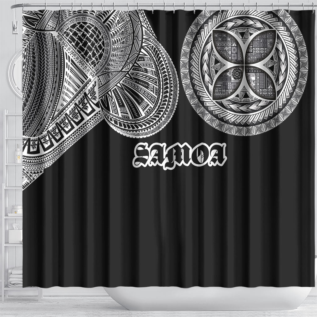 Samoa Traditional Tattoo Shower Curtain Tribal Tatau Pattern LT03 - Polynesian Pride