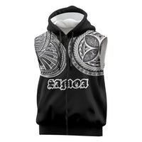 Samoa Traditional Tattoo Sleeveless Zip Hoodie Tribal Tatau Pattern LT03 Black - Polynesian Pride