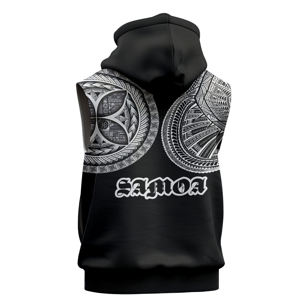 Samoa Traditional Tattoo Sleeveless Zip Hoodie Tribal Tatau Pattern LT03 - Polynesian Pride