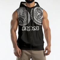 Samoa Traditional Tattoo Sleeveless Zip Hoodie Tribal Tatau Pattern LT03 - Polynesian Pride