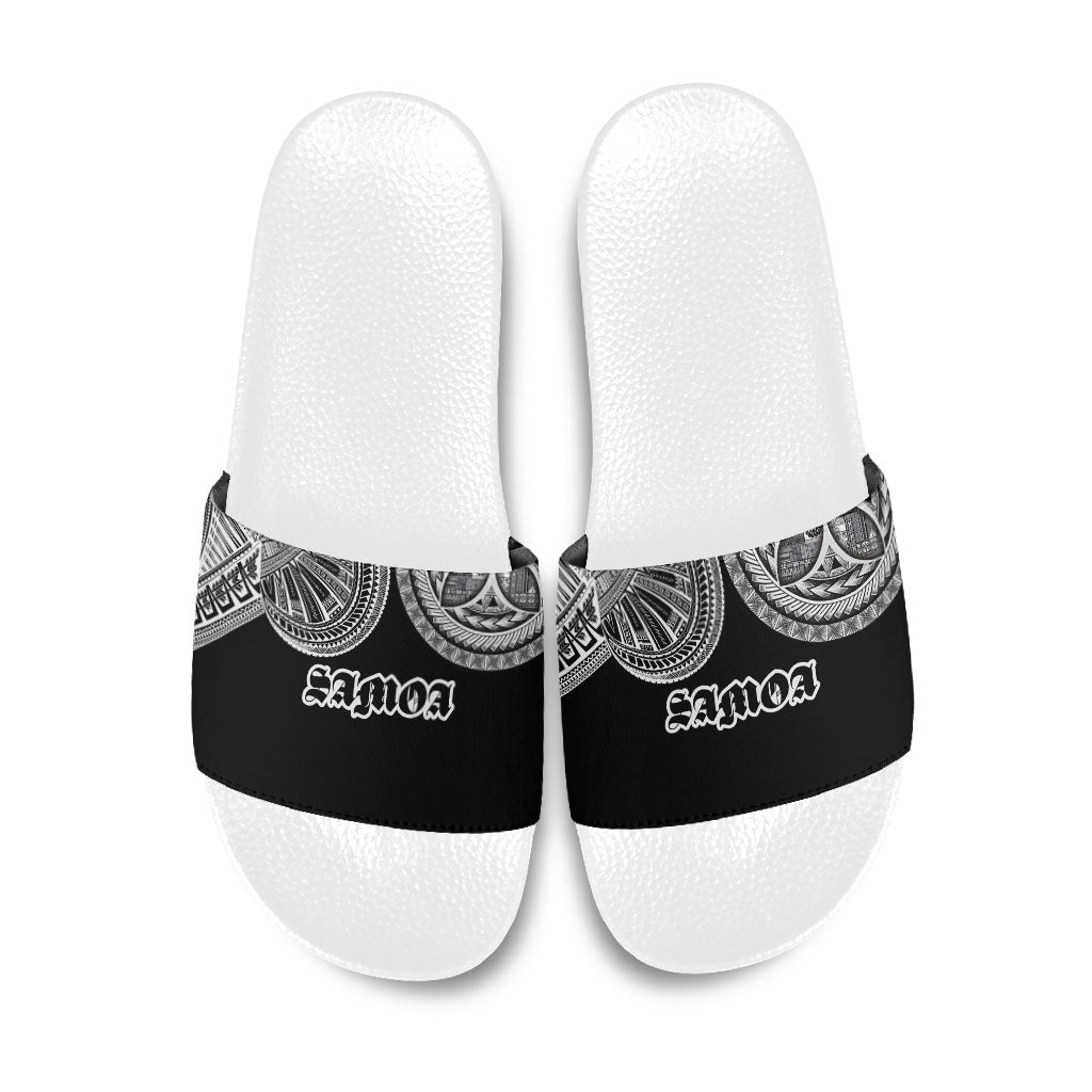 Samoa Traditional Tattoo Slide Sandals Tribal Tatau Pattern LT03 Black - Polynesian Pride