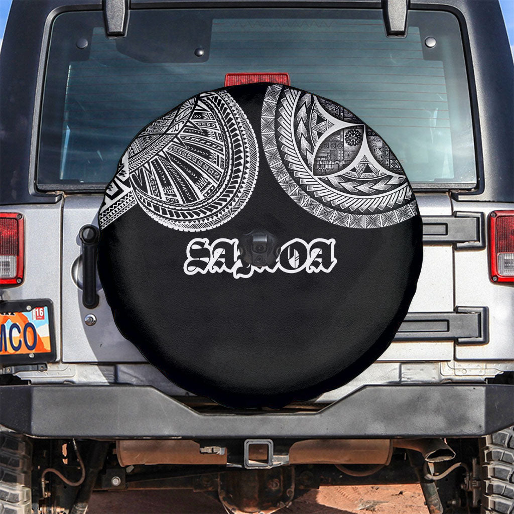 Samoa Traditional Tattoo Spare Tire Cover Tribal Tatau Pattern LT03 Black - Polynesian Pride