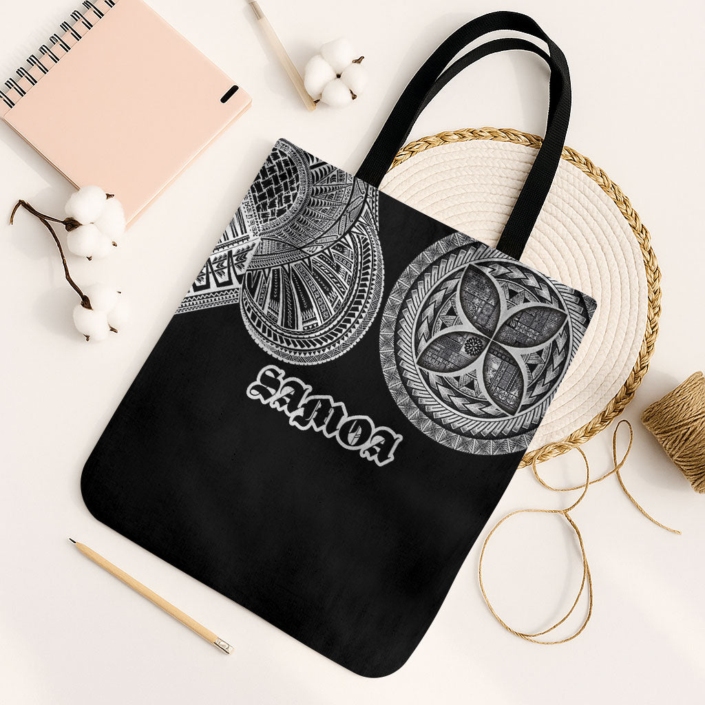 Samoa Traditional Tattoo Tote Bag Tribal Tatau Pattern LT03 Black Strap One Size Black - Polynesian Pride
