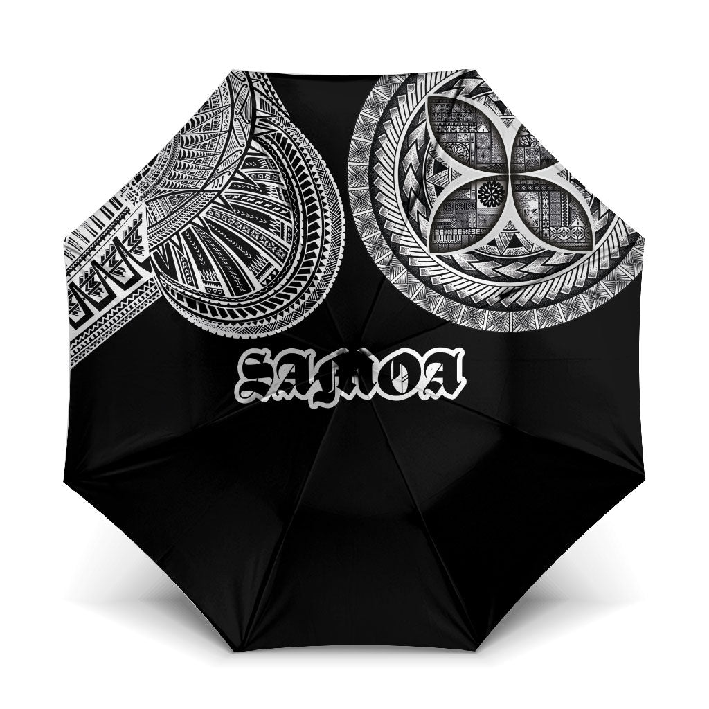 Samoa Traditional Tattoo Umbrella Tribal Tatau Pattern LT03 One Size Folded 11.42 inch Opened Diameter 37.4 inch Black - Polynesian Pride
