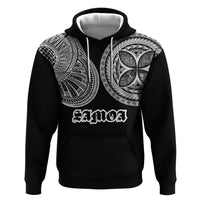 Samoa Traditional Tattoo Zip Hoodie Tribal Tatau Pattern LT03 Pullover Hoodie Black - Polynesian Pride