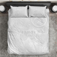 Samoa Lotu Tamaiti Bedding Set Tribal Tatau with Siapo Pattern LT03 White - Polynesian Pride