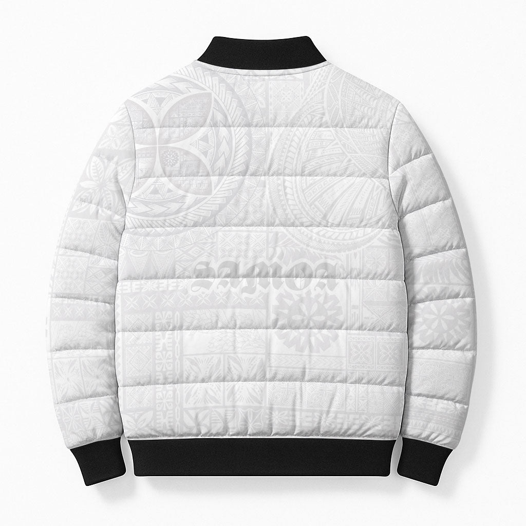 Samoa Lotu Tamaiti Bomber Puffer Jacket Tribal Tatau with Siapo Pattern LT03 - Polynesian Pride