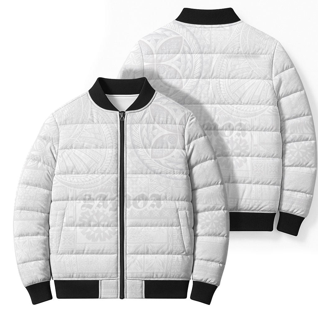 Samoa Lotu Tamaiti Bomber Puffer Jacket Tribal Tatau with Siapo Pattern LT03 - Polynesian Pride