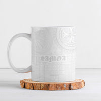 Samoa Lotu Tamaiti Ceramic Mug Tribal Tatau with Siapo Pattern LT03 White - Polynesian Pride