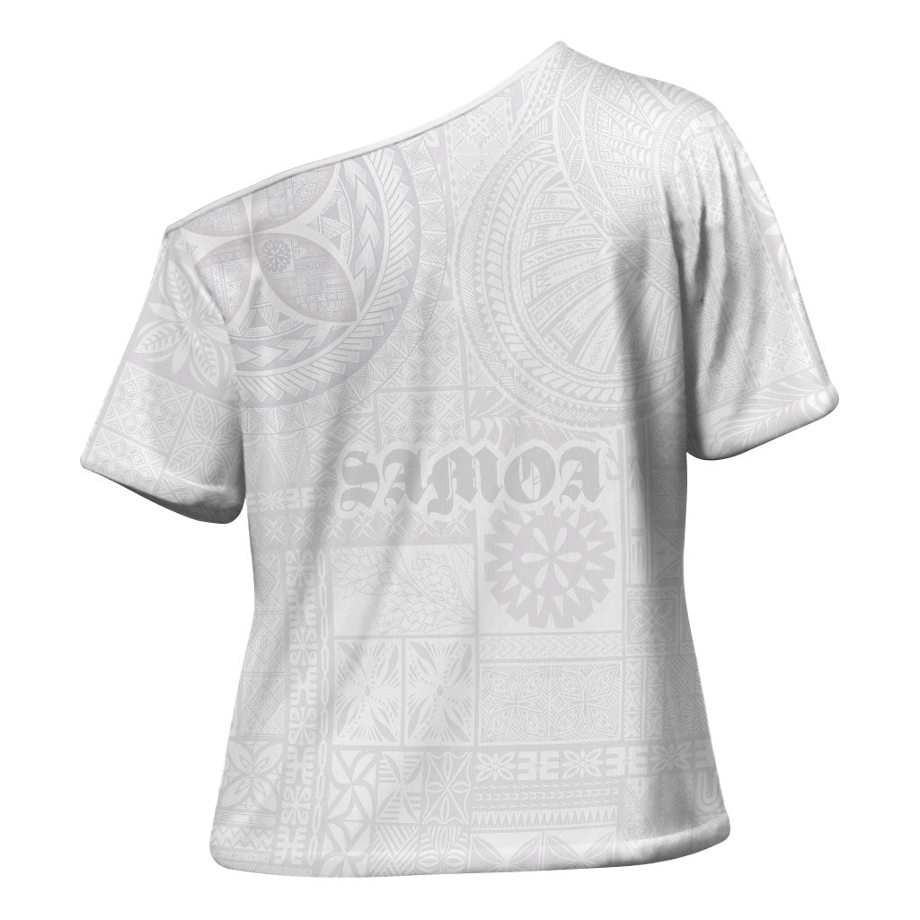 Samoa Lotu Tamaiti Cross Shoulder Shirt Tribal Tatau with Siapo Pattern LT03 - Polynesian Pride