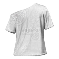 Samoa Lotu Tamaiti Cross Shoulder Shirt Tribal Tatau with Siapo Pattern LT03 - Polynesian Pride