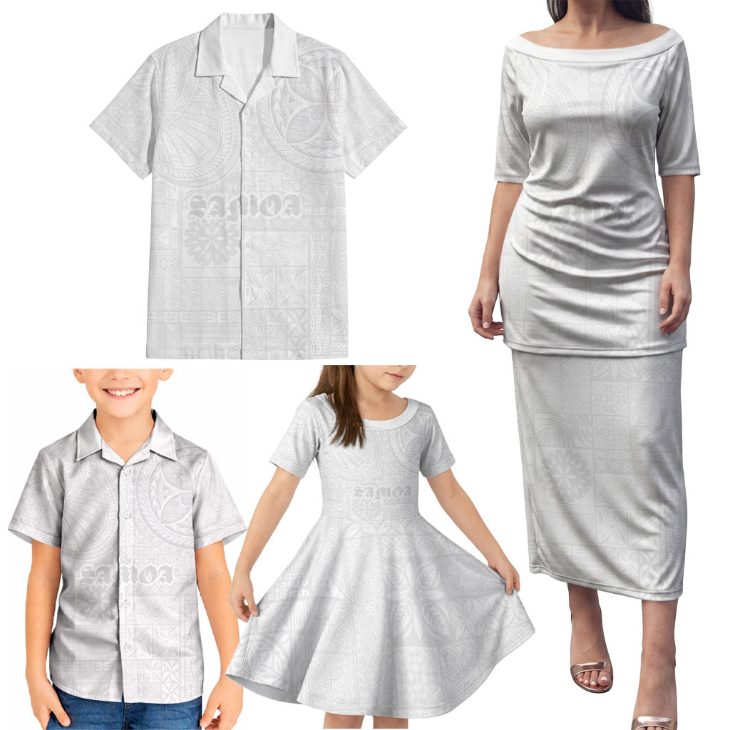 Samoa Lotu Tamaiti Family Matching Puletasi and Hawaiian Shirt Tribal Tatau with Siapo Pattern LT03 - Polynesian Pride