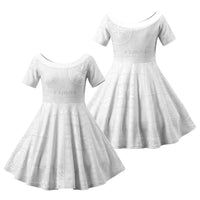 Samoa Lotu Tamaiti Family Matching Summer Maxi Dress and Hawaiian Shirt Tribal Tatau with Siapo Pattern LT03 Daughter's Dress White - Polynesian Pride