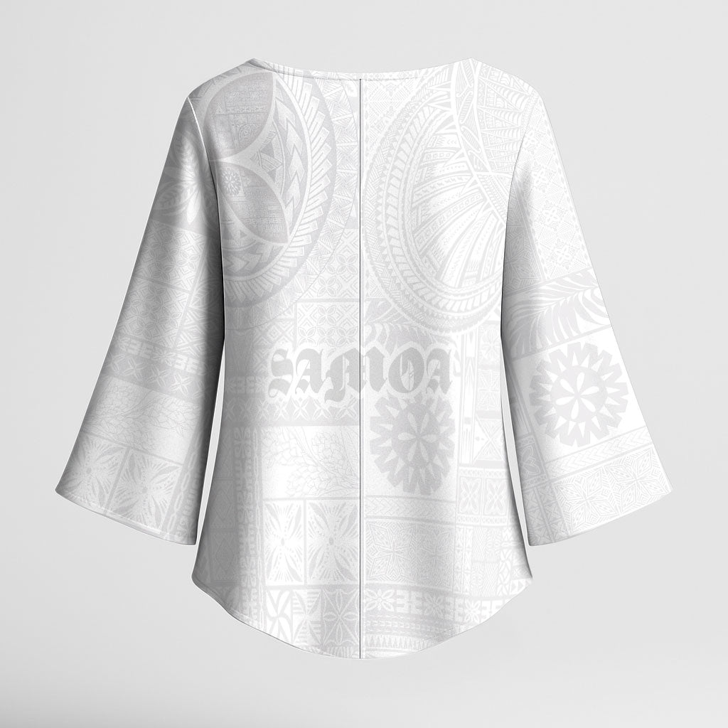 Samoa Lotu Tamaiti Kimono Sleeve Blouse Tribal Tatau with Siapo Pattern LT03 - Polynesian Pride