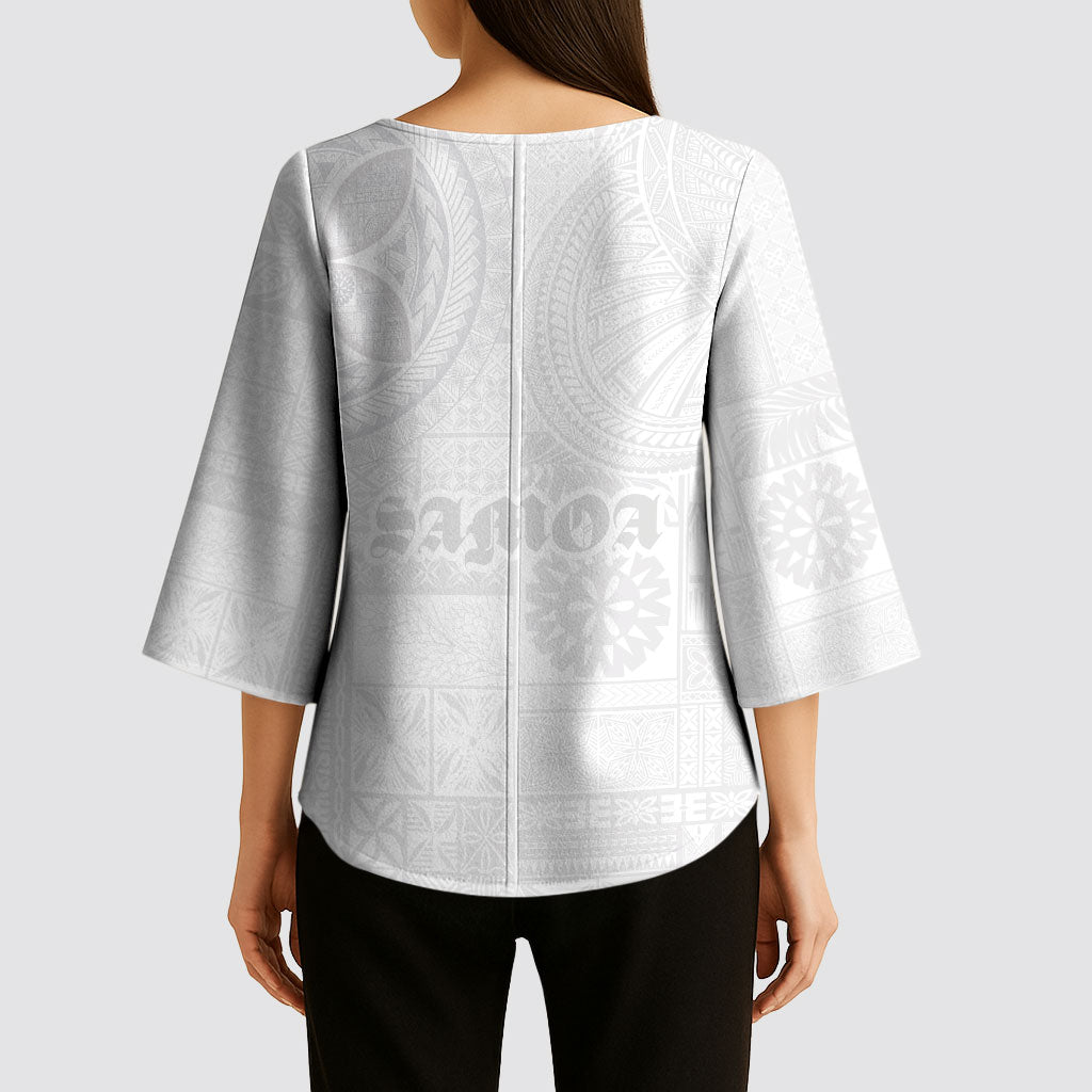 Samoa Lotu Tamaiti Kimono Sleeve Blouse Tribal Tatau with Siapo Pattern LT03 - Polynesian Pride