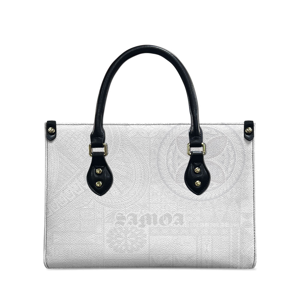 Samoa Lotu Tamaiti Leather Bag Tribal Tatau with Siapo Pattern LT03 - Polynesian Pride