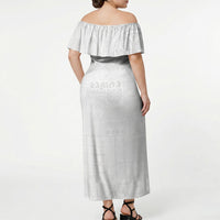 Samoa Lotu Tamaiti Off Shoulder Maxi Dress Tribal Tatau with Siapo Pattern LT03 - Polynesian Pride