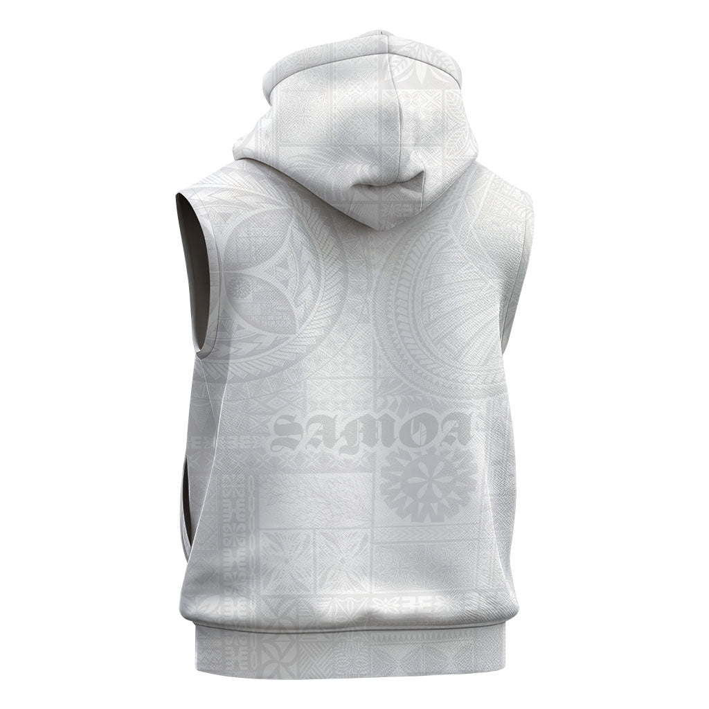 Samoa Lotu Tamaiti Sleeveless Hoodie Tribal Tatau with Siapo Pattern LT03 - Polynesian Pride