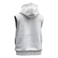 Samoa Lotu Tamaiti Sleeveless Zip Hoodie Tribal Tatau with Siapo Pattern LT03 - Polynesian Pride