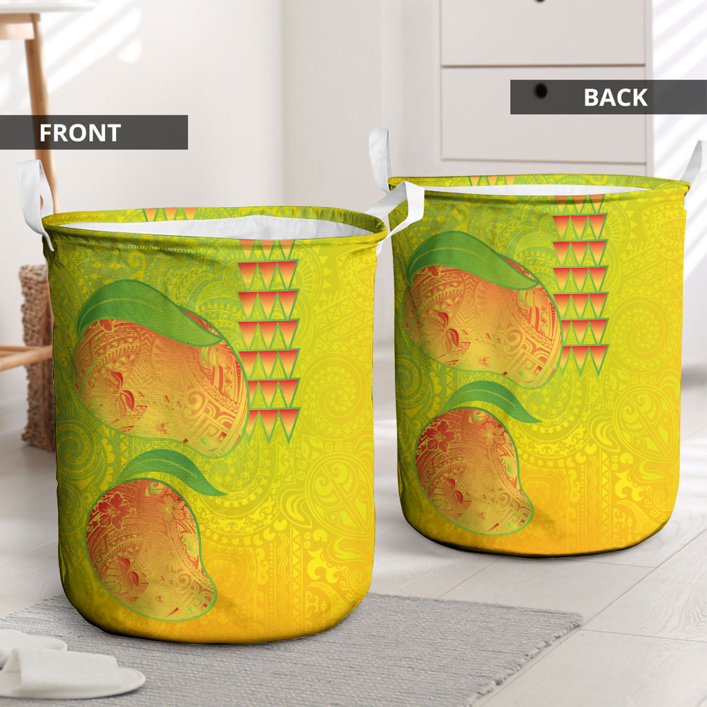 Hawaiian Mango Laundry Basket Polynesian Art Pattern and Kakau Tattoo LT03 - Polynesian Pride