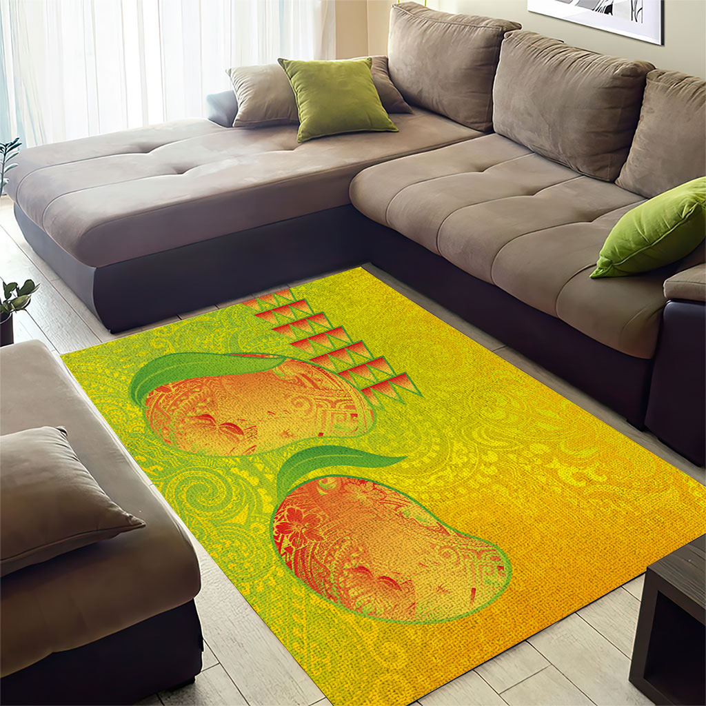 Hawaiian Mango Area Rug Polynesian Art Pattern and Kakau Tattoo LT03 - Polynesian Pride