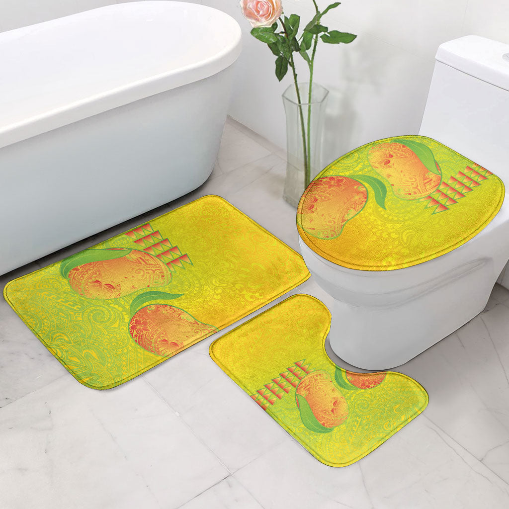 Hawaiian Mango Bathroom Set Polynesian Art Pattern and Kakau Tattoo LT03 - Polynesian Pride