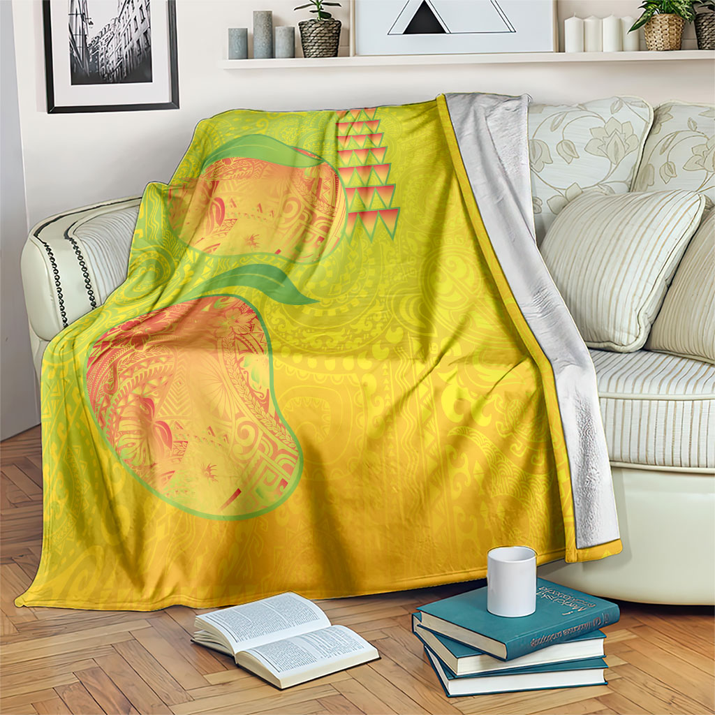 Hawaiian Mango Blanket Polynesian Art Pattern and Kakau Tattoo LT03 Yellow - Polynesian Pride