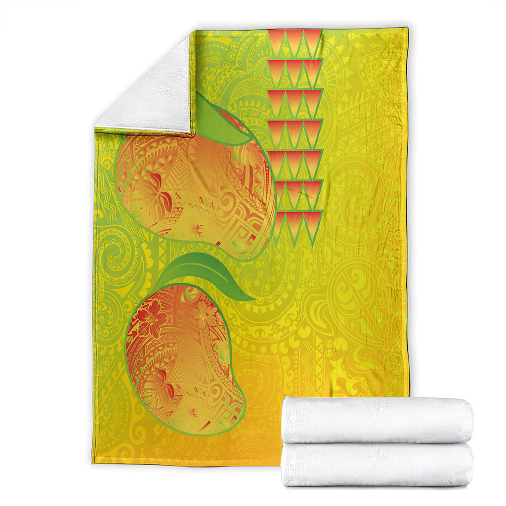 Hawaiian Mango Blanket Polynesian Art Pattern and Kakau Tattoo LT03 - Polynesian Pride