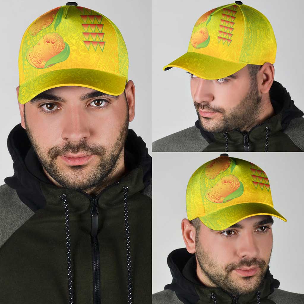 Hawaiian Mango Classic Cap Polynesian Art Pattern and Kakau Tattoo LT03 - Polynesian Pride