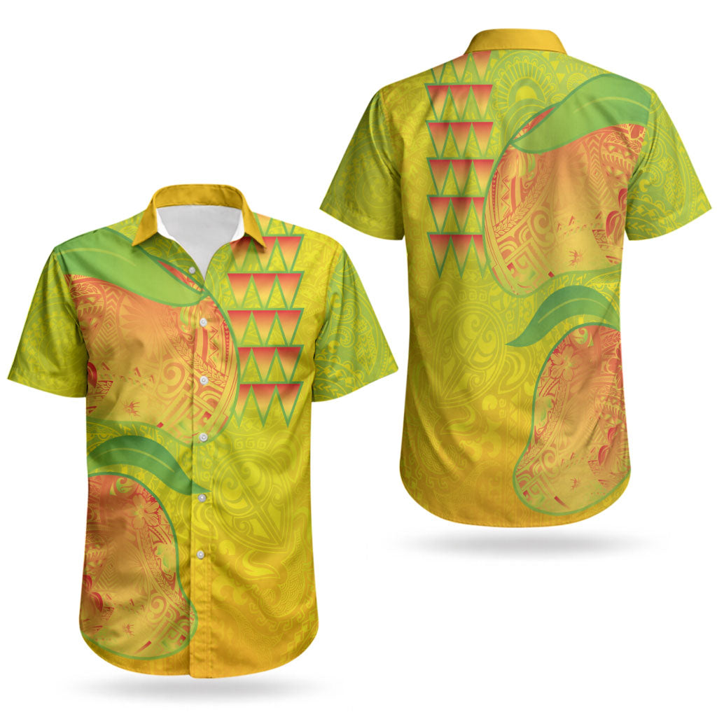 Hawaiian Mango Couples Matching Puletasi and Hawaiian Shirt Polynesian Art Pattern and Kakau Tattoo LT03 - Polynesian Pride