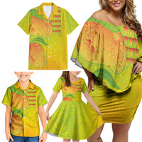 Hawaiian Mango Family Matching Off Shoulder Short Dress and Hawaiian Shirt Polynesian Art Pattern and Kakau Tattoo LT03 - Polynesian Pride