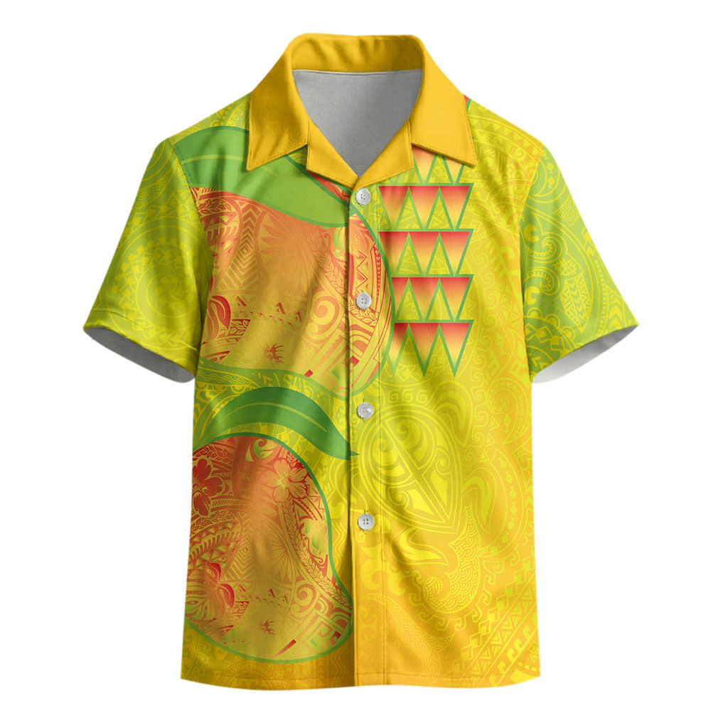 Hawaiian Mango Kid Hawaiian Shirt Polynesian Art Pattern and Kakau Tattoo LT03 - Polynesian Pride