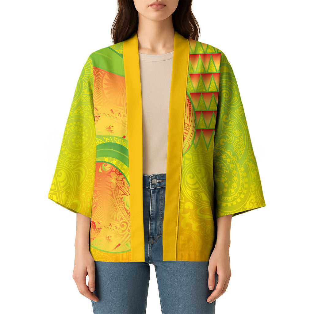 Hawaiian Mango Kimono Polynesian Art Pattern and Kakau Tattoo LT03 - Polynesian Pride