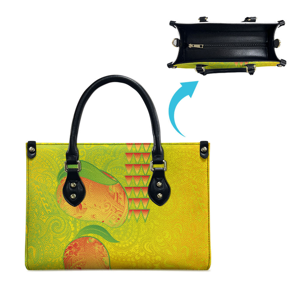 Hawaiian Mango Leather Bag Polynesian Art Pattern and Kakau Tattoo LT03 - Polynesian Pride