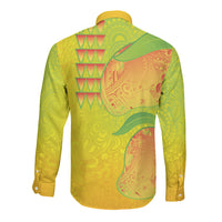 Hawaiian Mango Long Sleeve Button Shirt Polynesian Art Pattern and Kakau Tattoo LT03 - Polynesian Pride