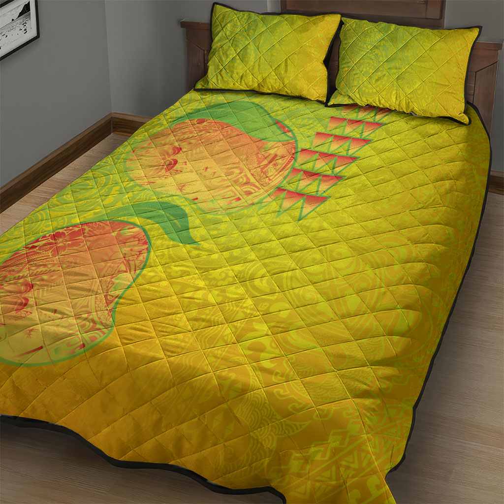 Hawaiian Mango Quilt Bed Set Polynesian Art Pattern and Kakau Tattoo LT03 - Polynesian Pride