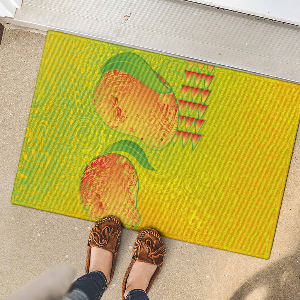 Hawaiian Mango Rubber Doormat Polynesian Art Pattern and Kakau Tattoo LT03 - Polynesian Pride
